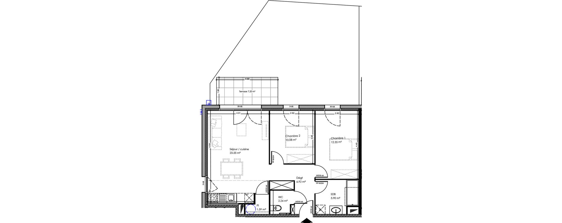 Appartement T3 de 62,83 m2 &agrave; Soulac-Sur-Mer Centre