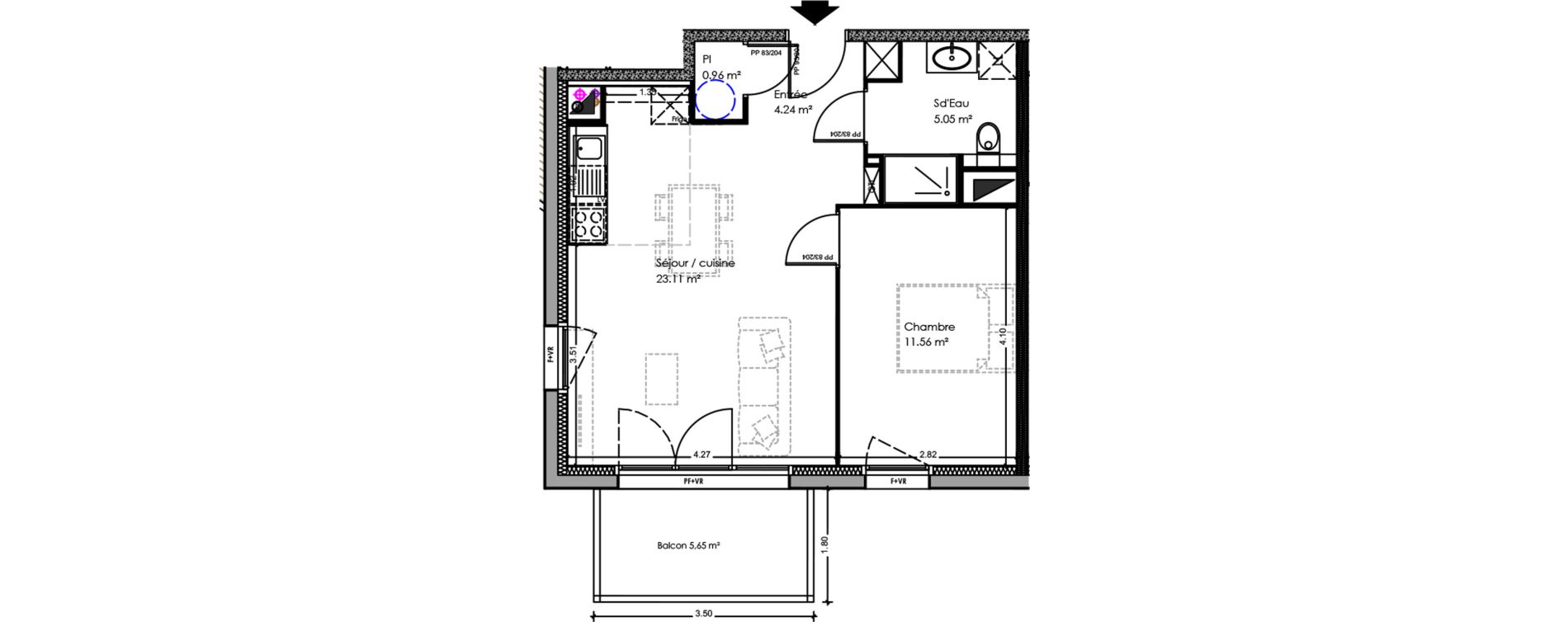 Appartement T2 de 44,92 m2 &agrave; Soulac-Sur-Mer Centre