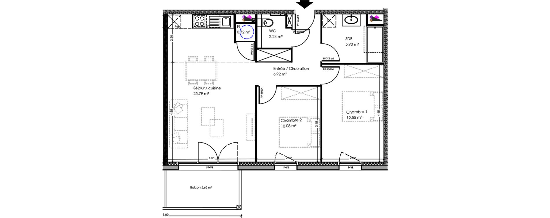 Appartement T3 de 64,20 m2 &agrave; Soulac-Sur-Mer Centre