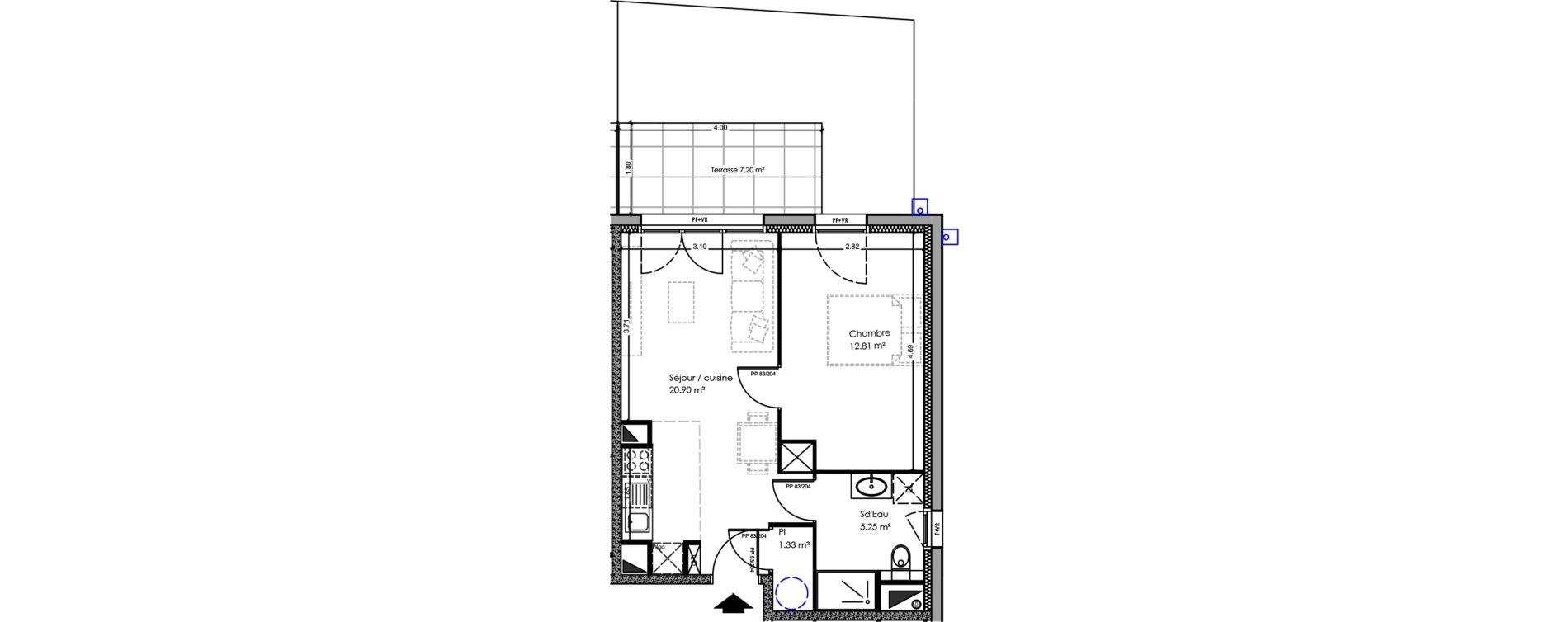 Appartement T2 de 40,29 m2 &agrave; Soulac-Sur-Mer Centre