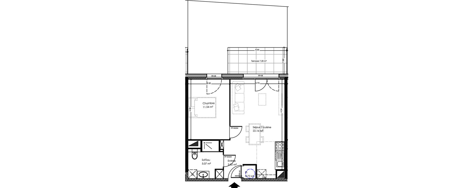 Appartement T2 de 42,51 m2 &agrave; Soulac-Sur-Mer Centre