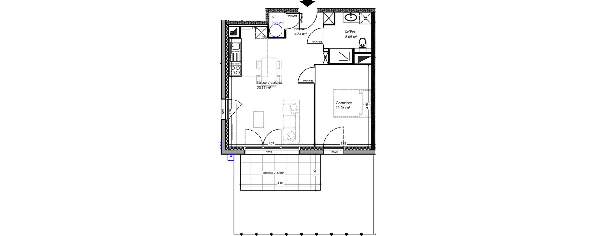 Appartement T2 de 44,92 m2 &agrave; Soulac-Sur-Mer Centre