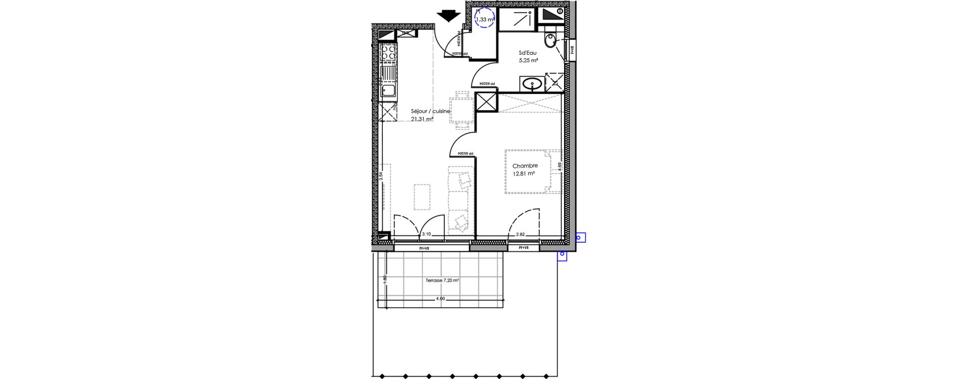 Appartement T2 de 40,70 m2 &agrave; Soulac-Sur-Mer Centre