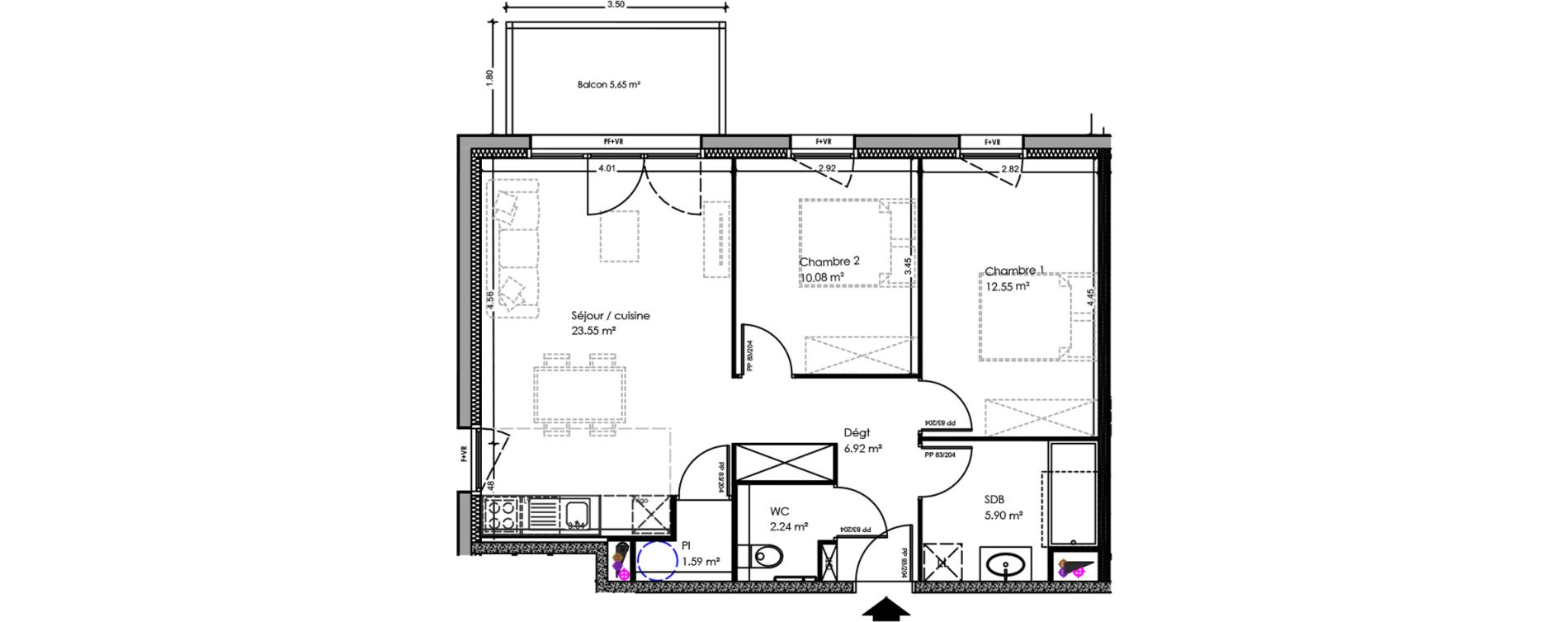 Appartement T3 de 62,83 m2 &agrave; Soulac-Sur-Mer Centre