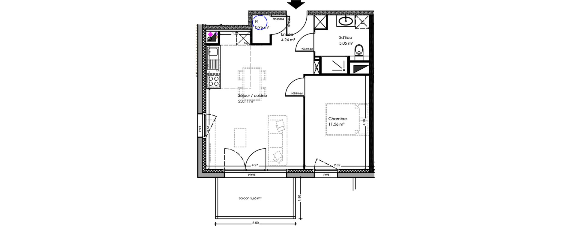 Appartement T2 de 44,92 m2 &agrave; Soulac-Sur-Mer Centre