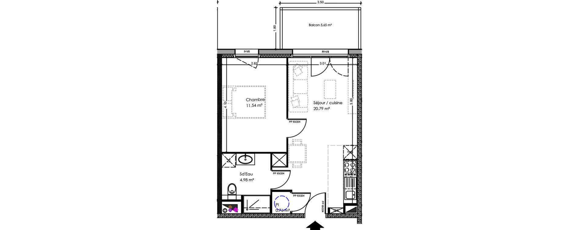Appartement T2 de 38,07 m2 &agrave; Soulac-Sur-Mer Centre