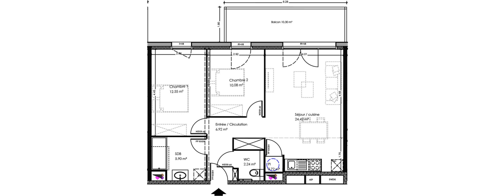 Appartement T3 de 62,83 m2 &agrave; Soulac-Sur-Mer Centre