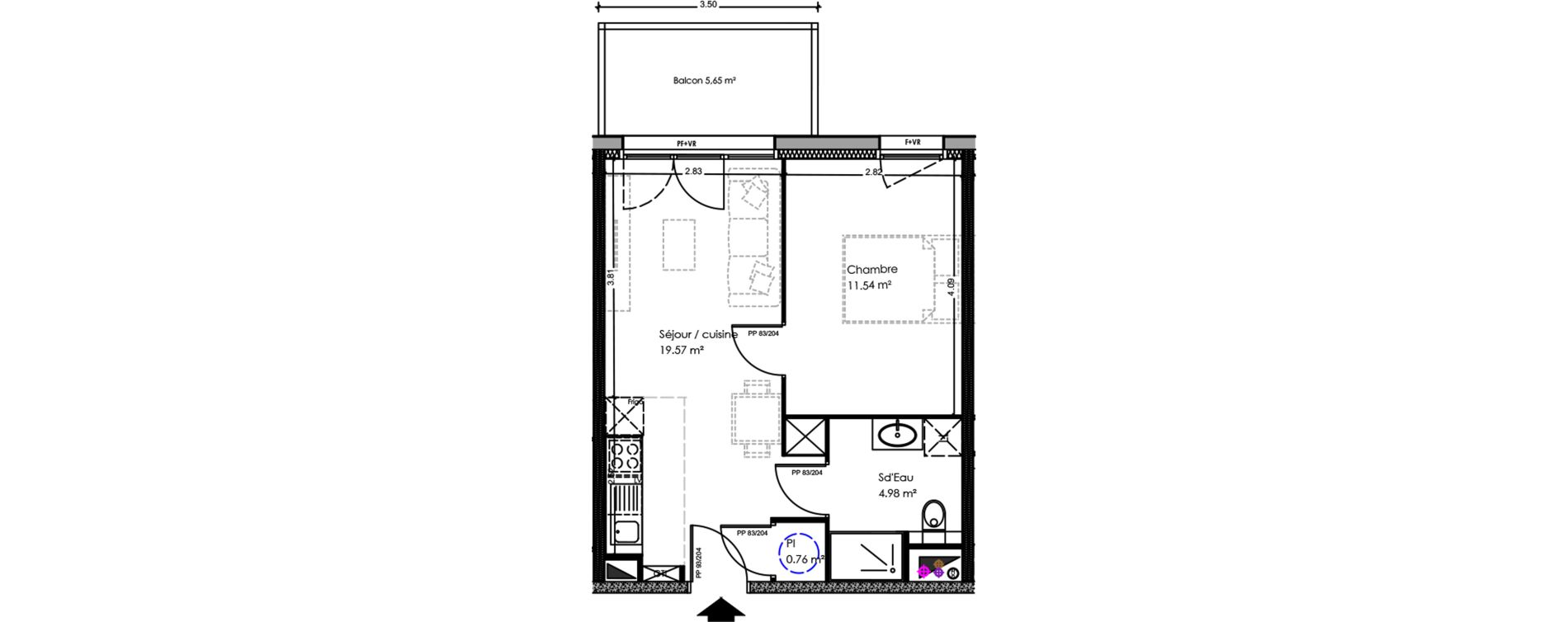Appartement T2 de 36,85 m2 &agrave; Soulac-Sur-Mer Centre