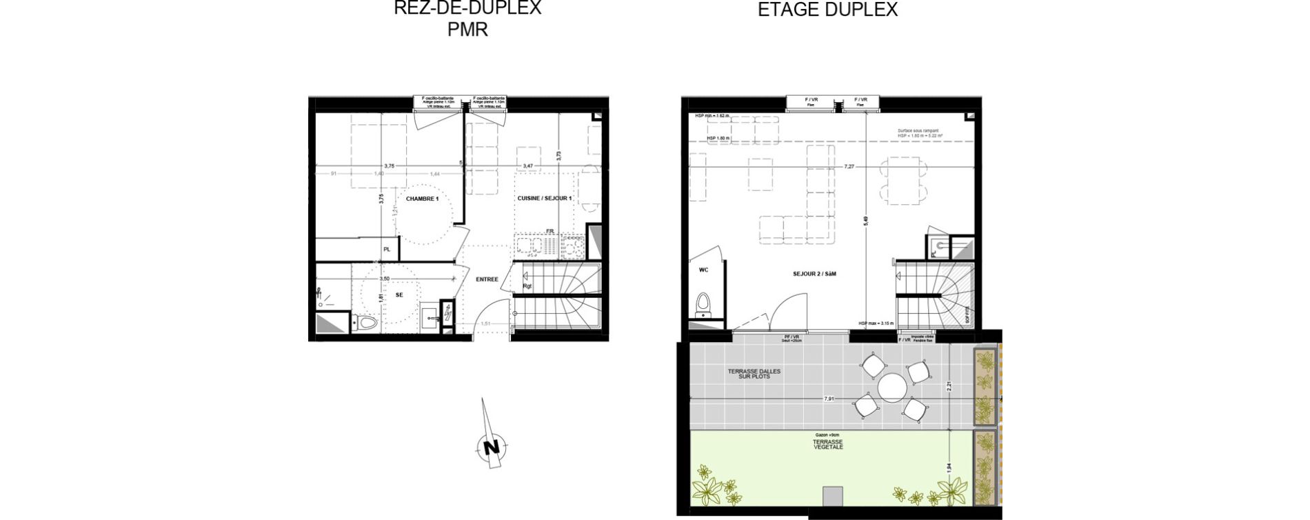 Duplex T3 de 66,30 m2 à Talence Saint-genes