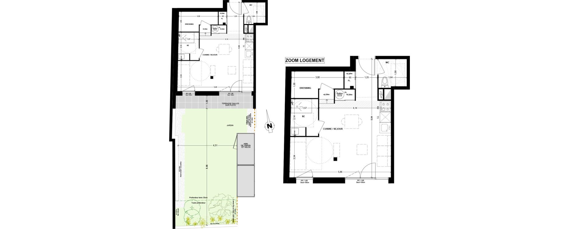 Appartement T1 de 36,97 m2 à Talence Saint-genes