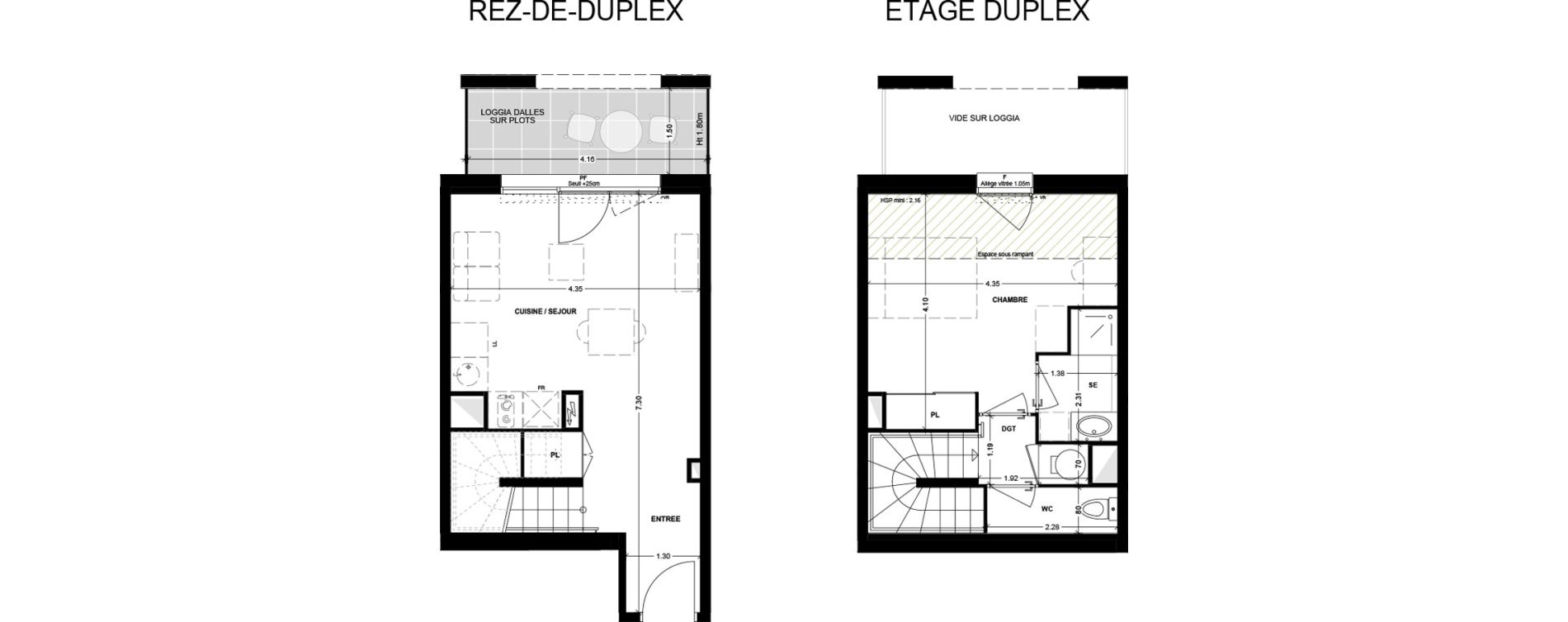 Duplex T2 de 44,65 m2 &agrave; Talence Saint-genes