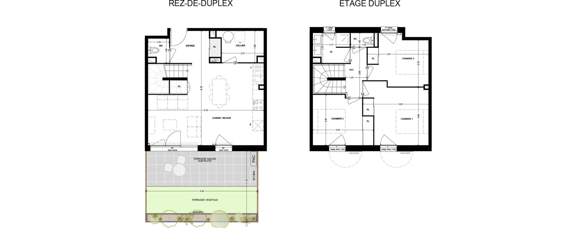 Duplex T4 de 79,50 m2 &agrave; Talence Saint-genes