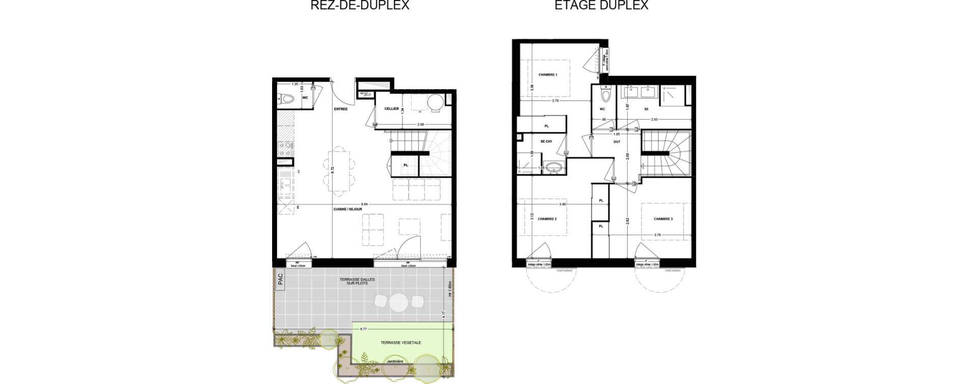 Duplex T4 de 81,48 m2 &agrave; Talence Saint-genes