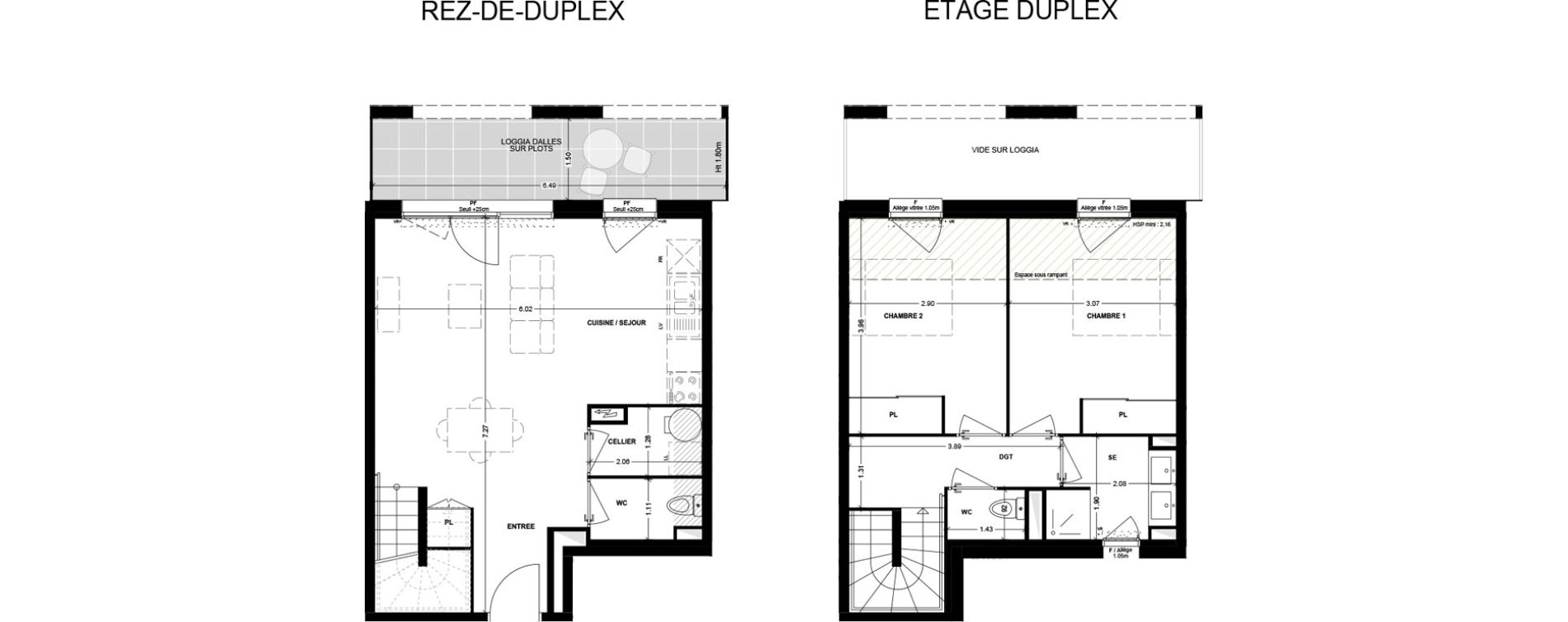 Duplex T3 de 68,77 m2 &agrave; Talence Saint-genes