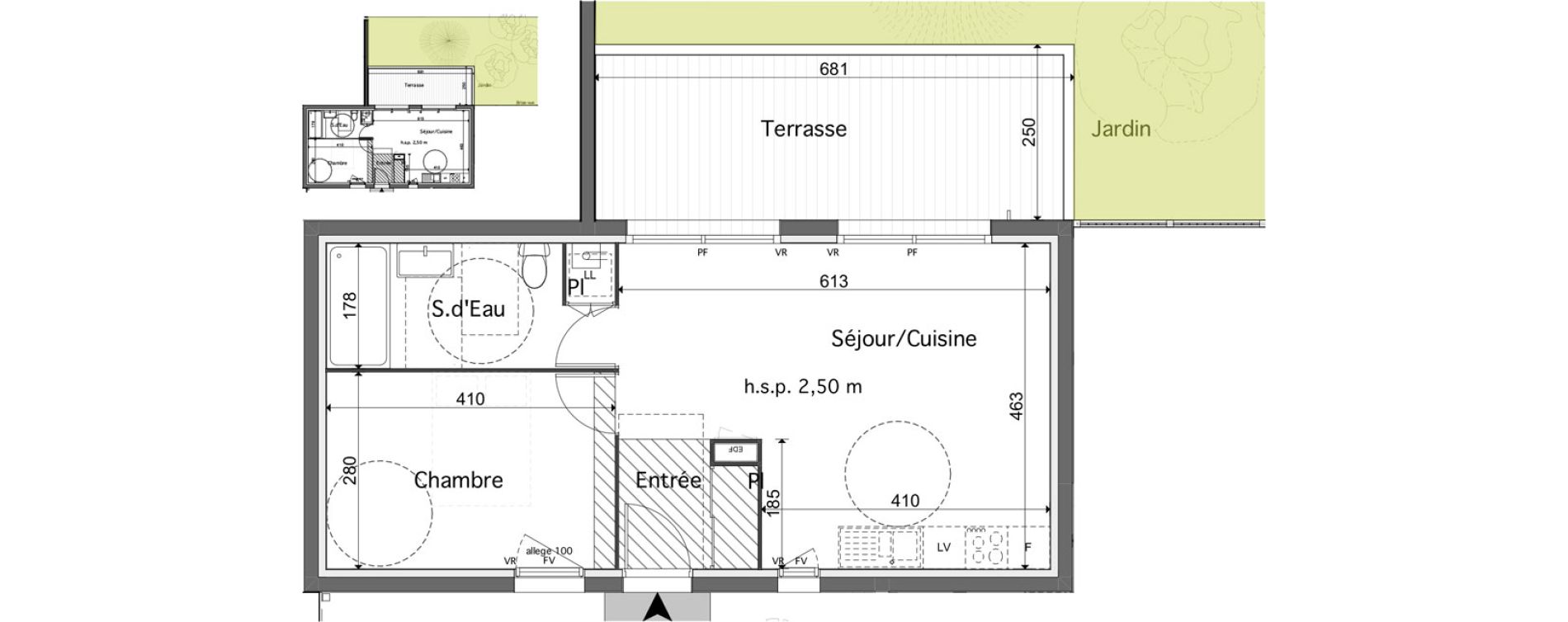 Maison T2 de 46,73 m2 &agrave; Talence Lyc&eacute;e