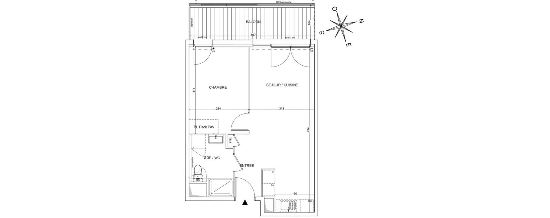 Appartement T2 de 43,10 m2 &agrave; Talence Bagatelle