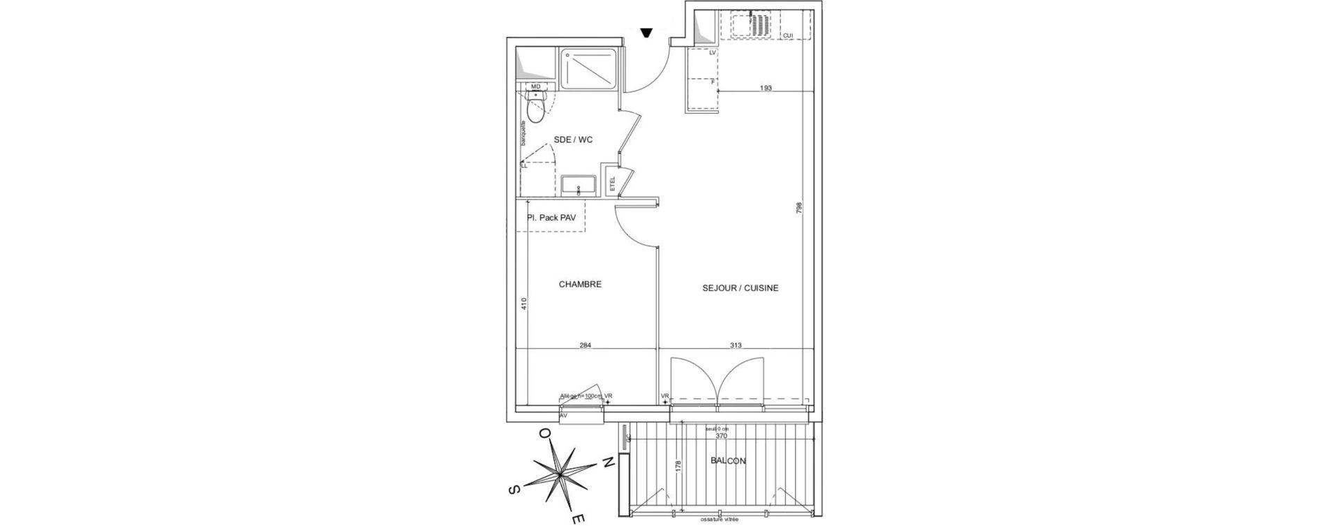 Appartement T2 de 43,24 m2 &agrave; Talence Bagatelle