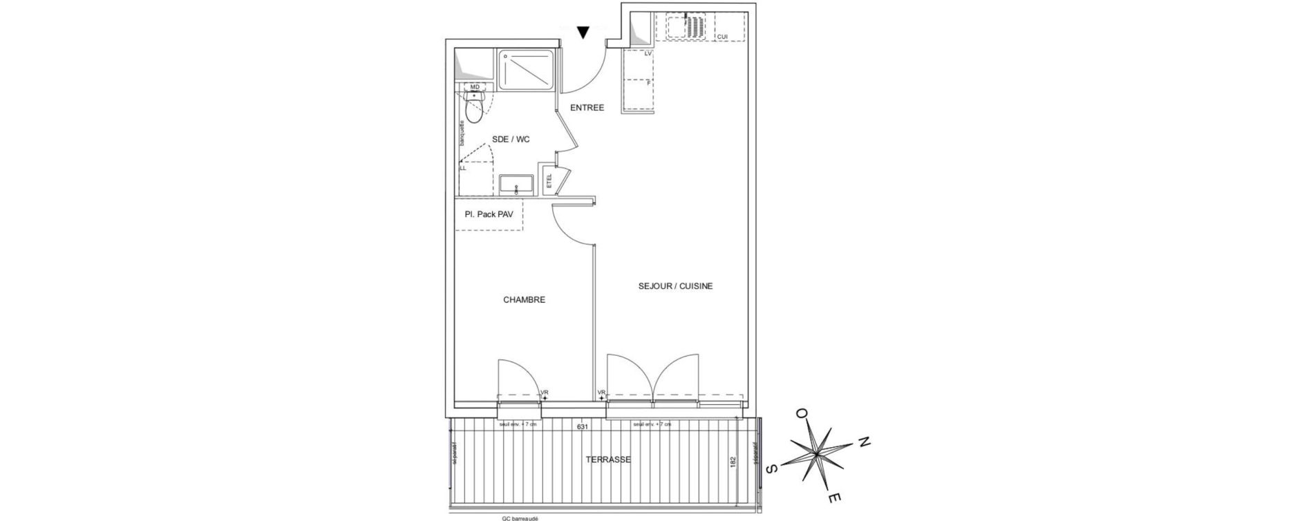 Appartement T2 de 43,39 m2 &agrave; Talence Bagatelle