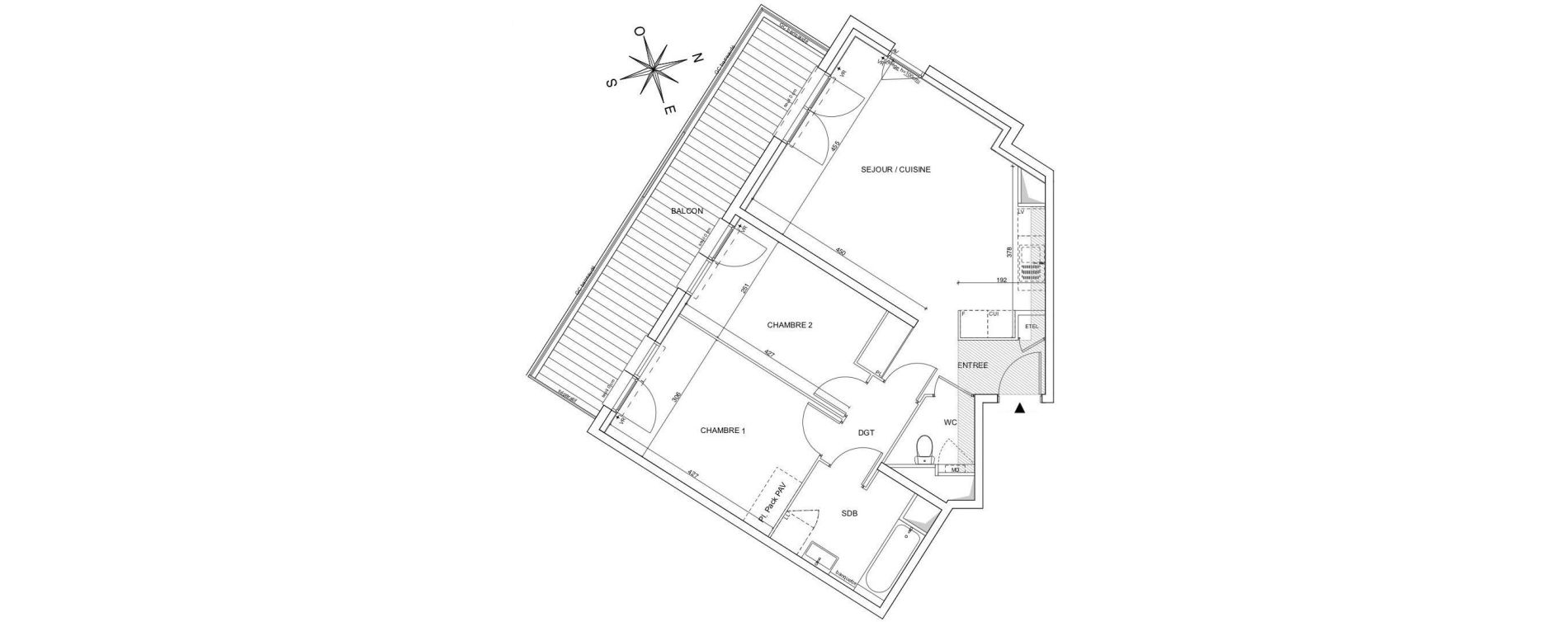 Appartement T3 de 65,43 m2 &agrave; Talence Bagatelle