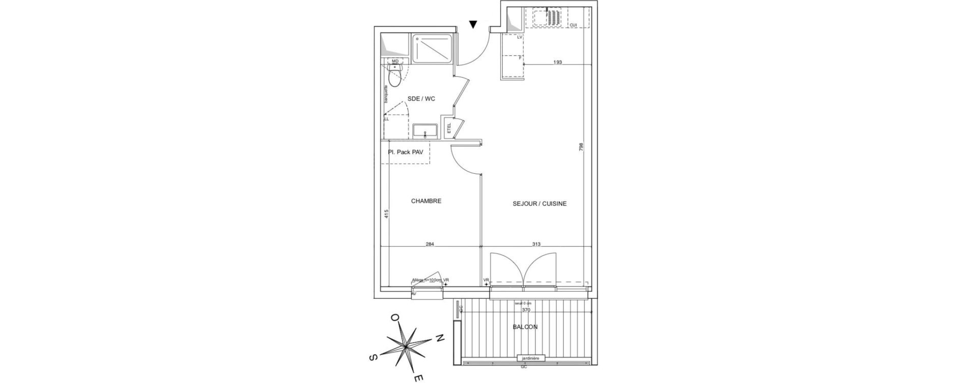 Appartement T2 de 43,40 m2 &agrave; Talence Bagatelle