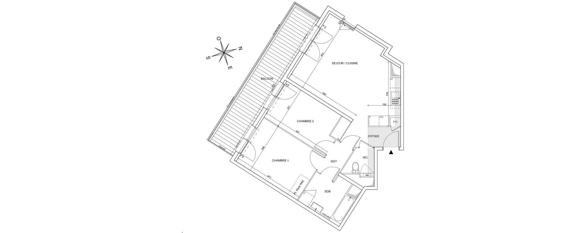 Appartement T3 de 65,44 m2 &agrave; Talence Bagatelle