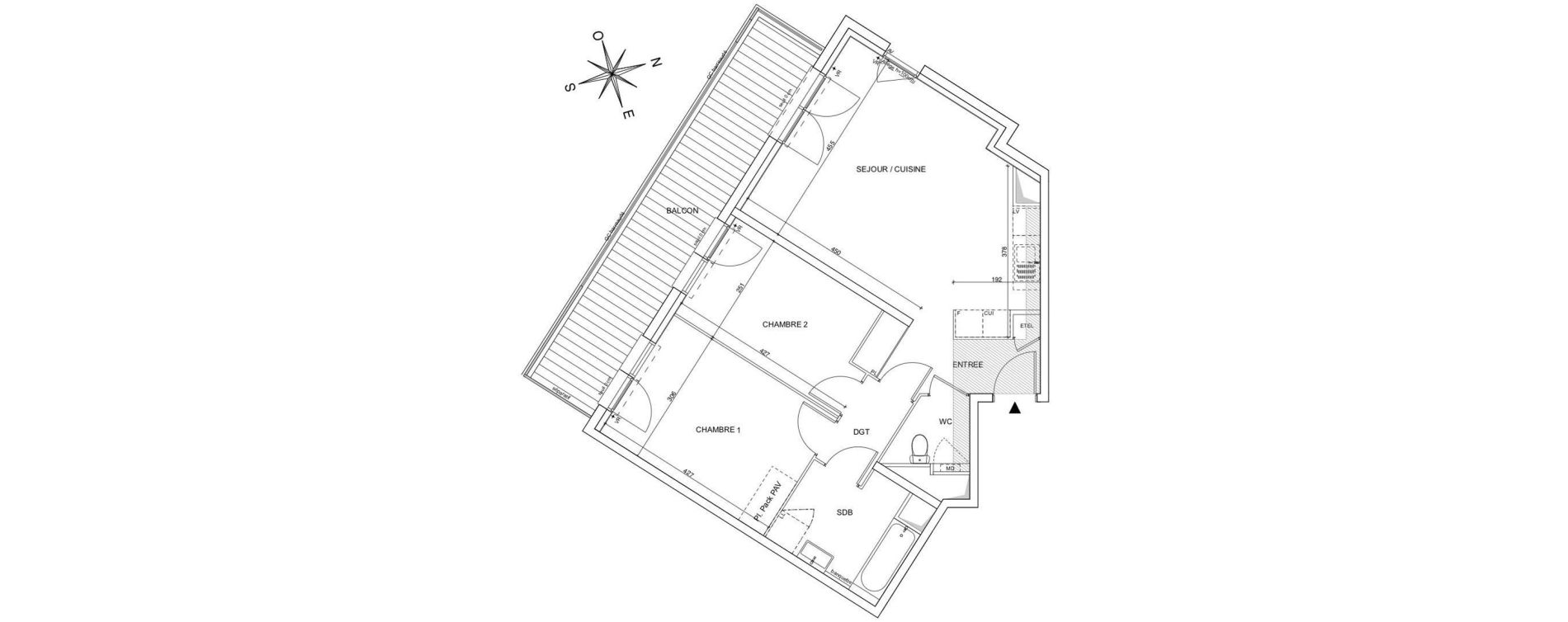 Appartement T3 de 65,43 m2 &agrave; Talence Bagatelle