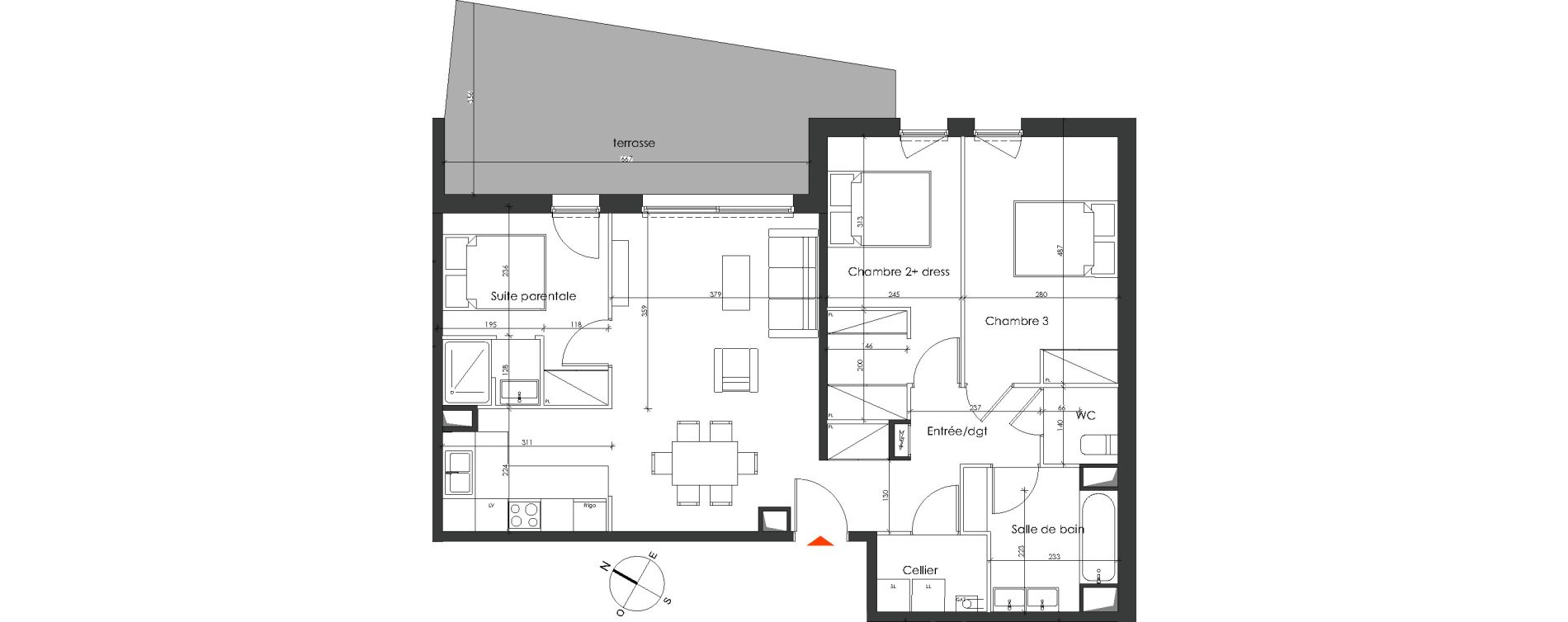 Appartement T4 de 81,89 m2 &agrave; Talence Medoquine