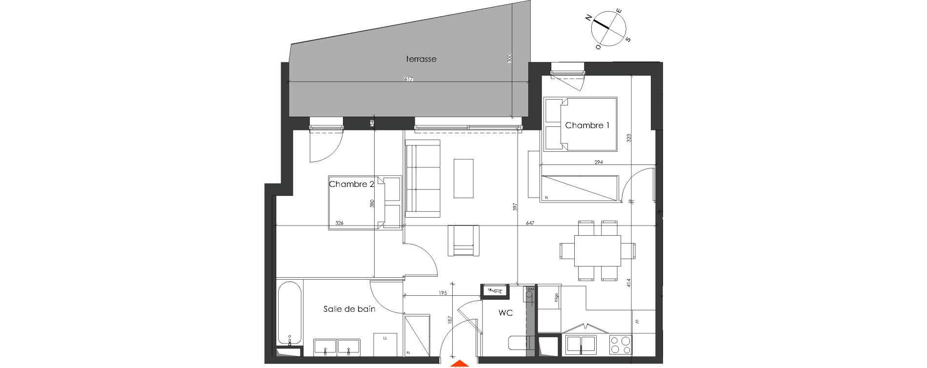 Appartement T3 de 58,41 m2 &agrave; Talence Medoquine
