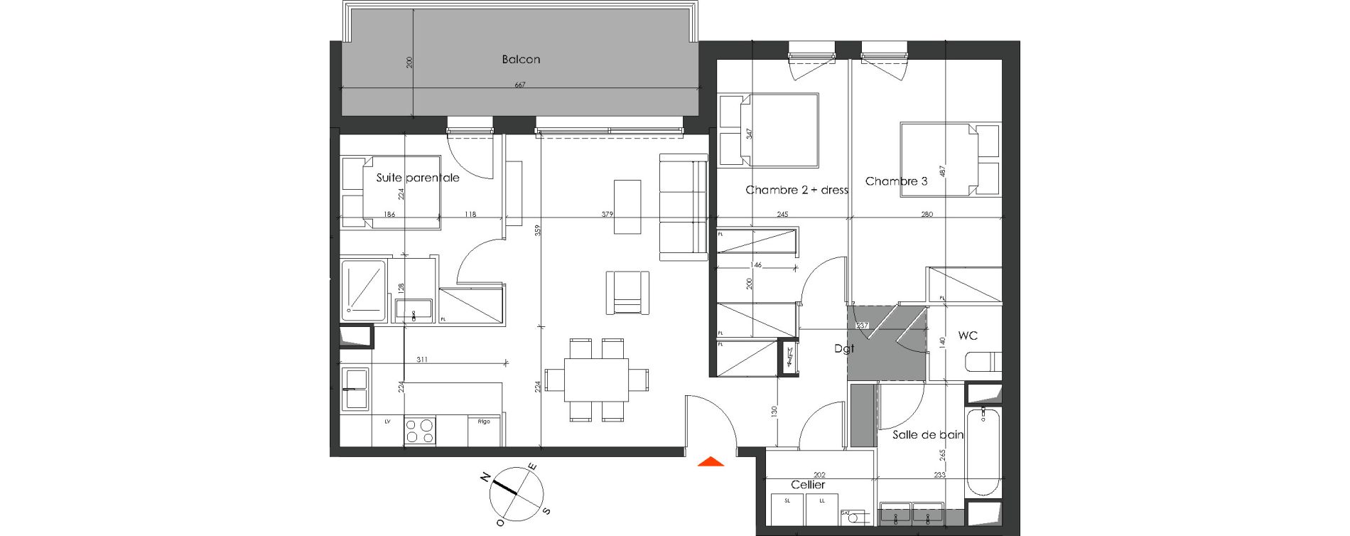 Appartement T4 de 82,30 m2 &agrave; Talence Medoquine