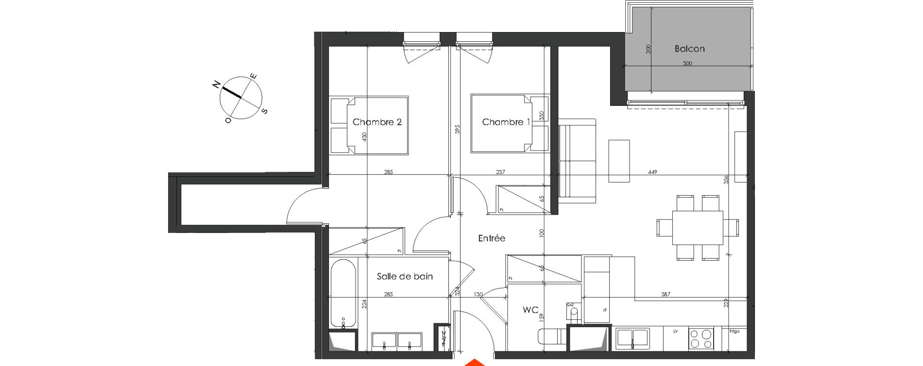 Appartement T3 de 67,80 m2 &agrave; Talence Medoquine