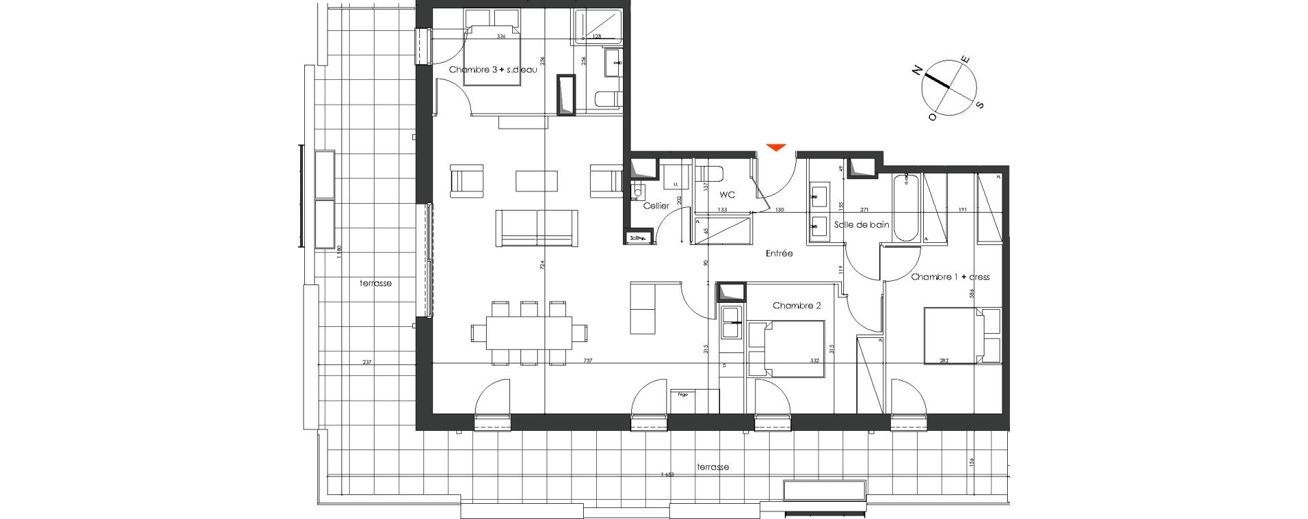 Appartement T4 de 97,44 m2 &agrave; Talence Medoquine