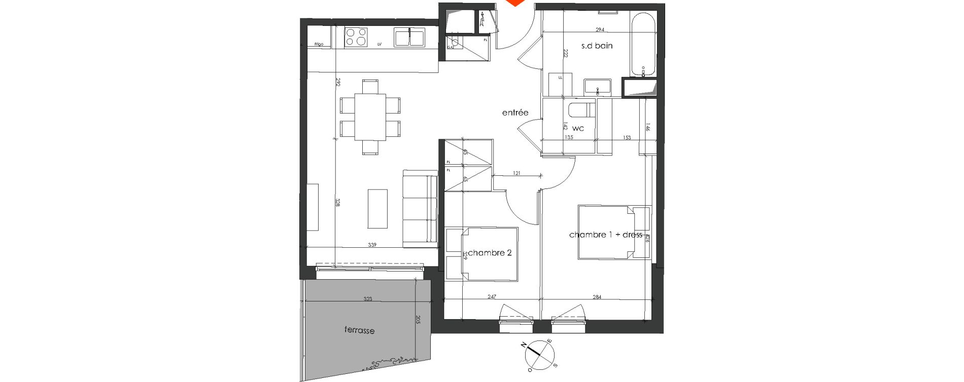 Appartement T3 de 62,41 m2 &agrave; Talence Medoquine