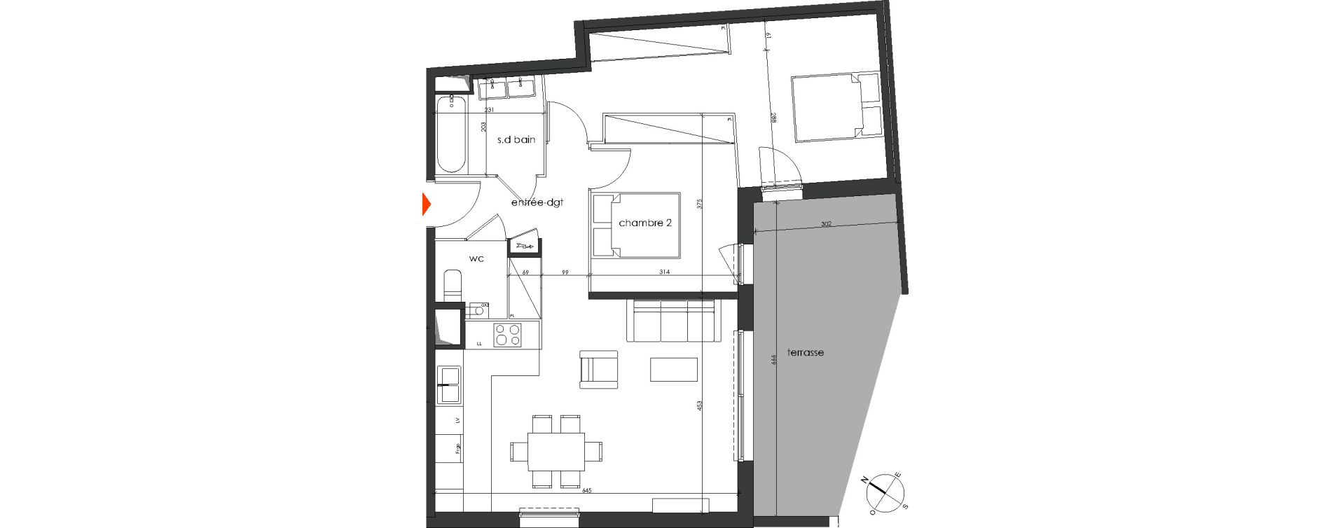 Appartement T3 de 70,77 m2 &agrave; Talence Medoquine