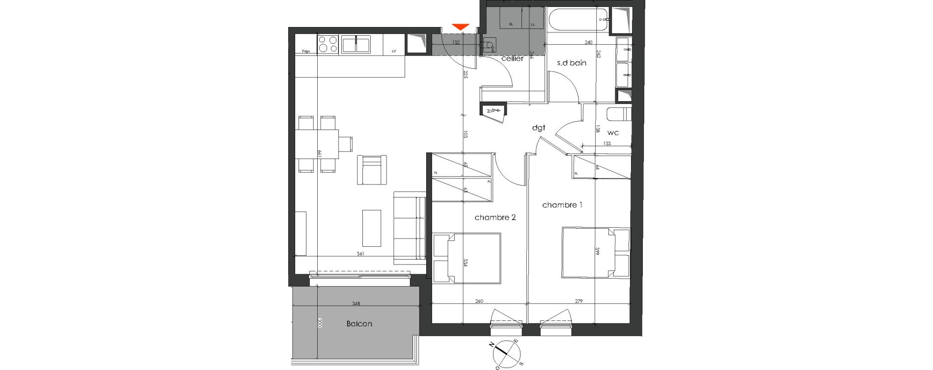Appartement T3 de 68,36 m2 &agrave; Talence Medoquine