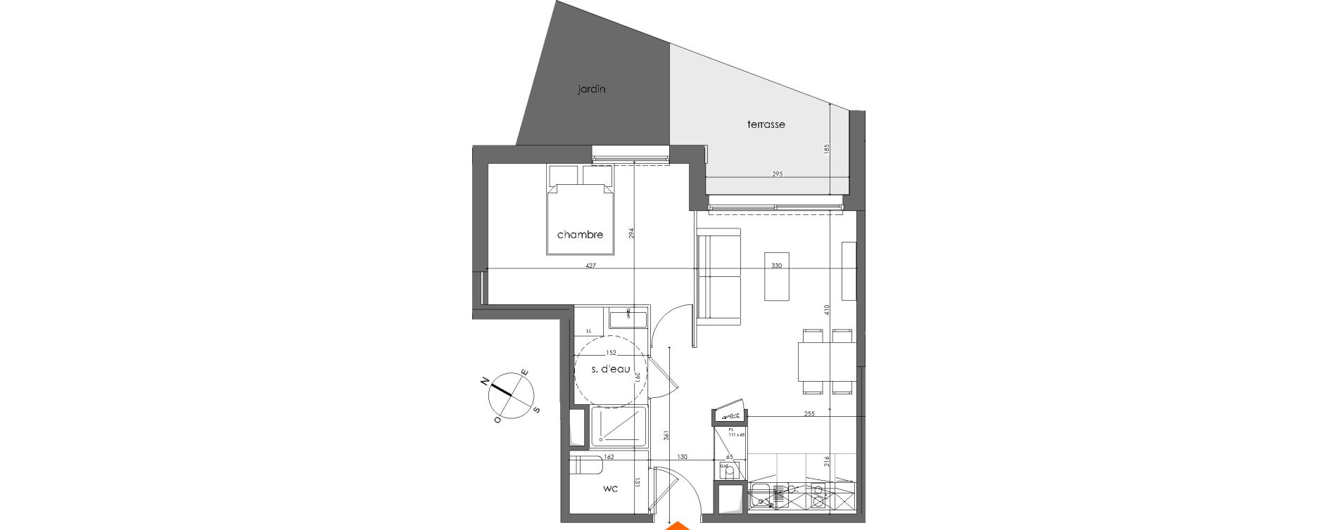Appartement T2 de 42,42 m2 &agrave; Talence Medoquine