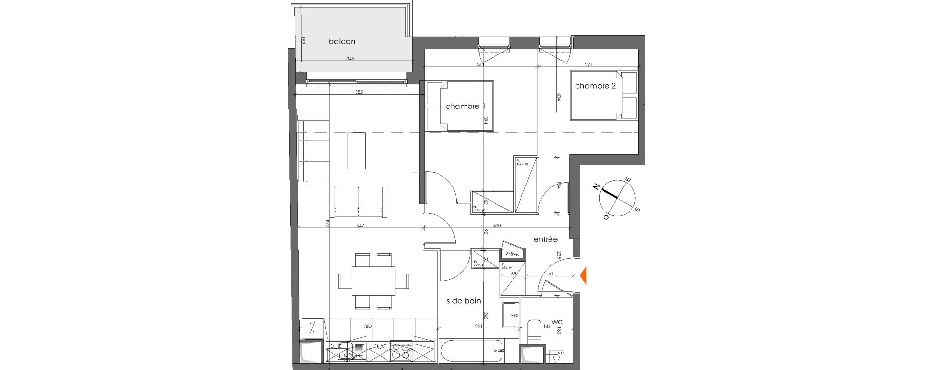 Appartement T3 de 65,58 m2 &agrave; Talence Medoquine