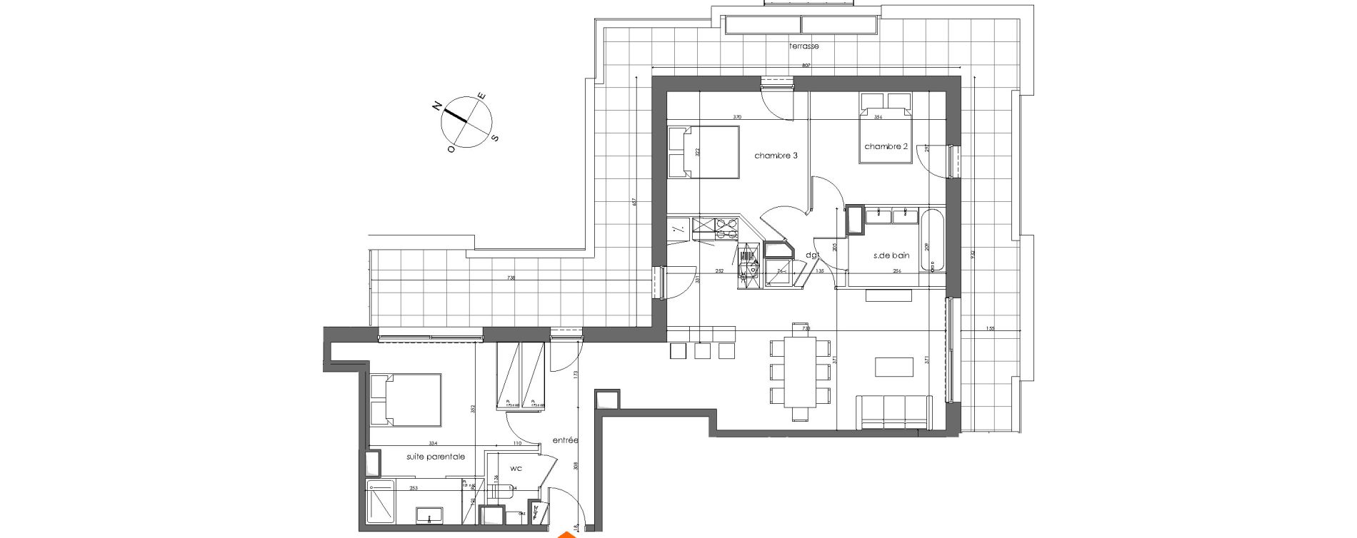 Appartement T4 de 93,35 m2 &agrave; Talence Medoquine