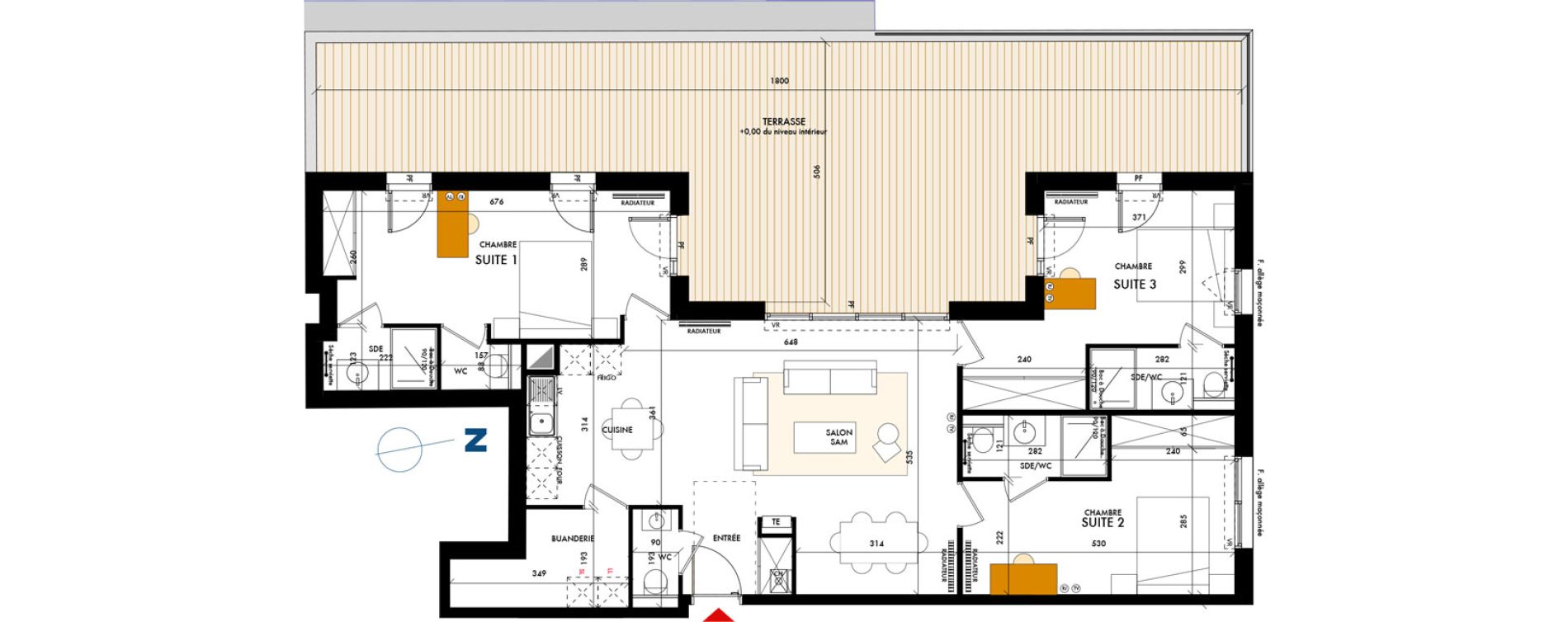 Appartement T4 de 103,20 m2 &agrave; Talence Centre