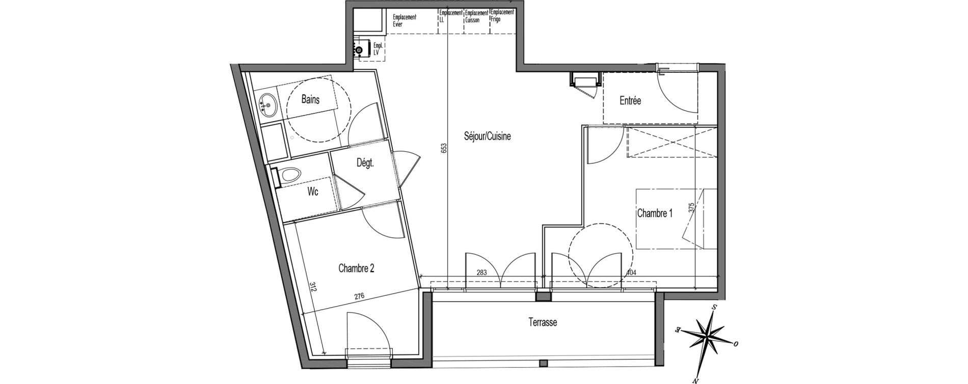 Appartement T3 de 59,90 m2 &agrave; Talence Medoquine