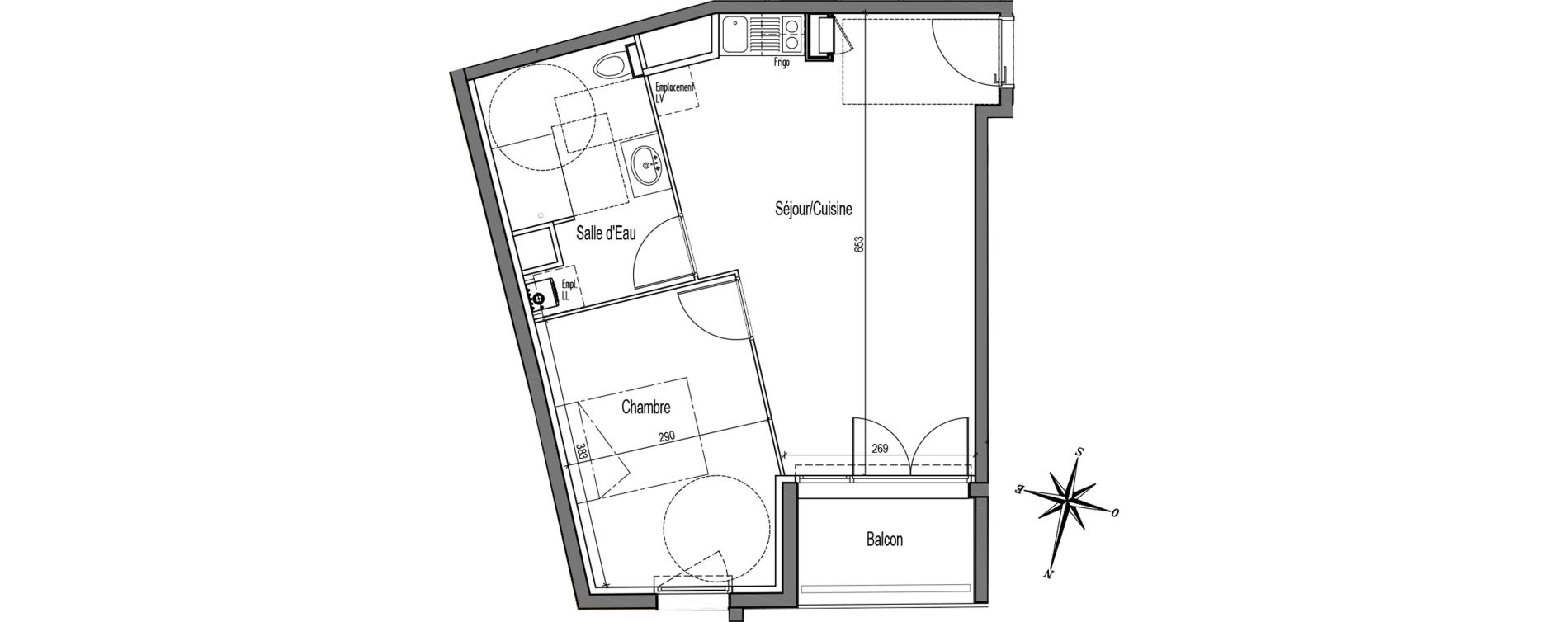 Appartement T2 de 43,64 m2 &agrave; Talence Medoquine