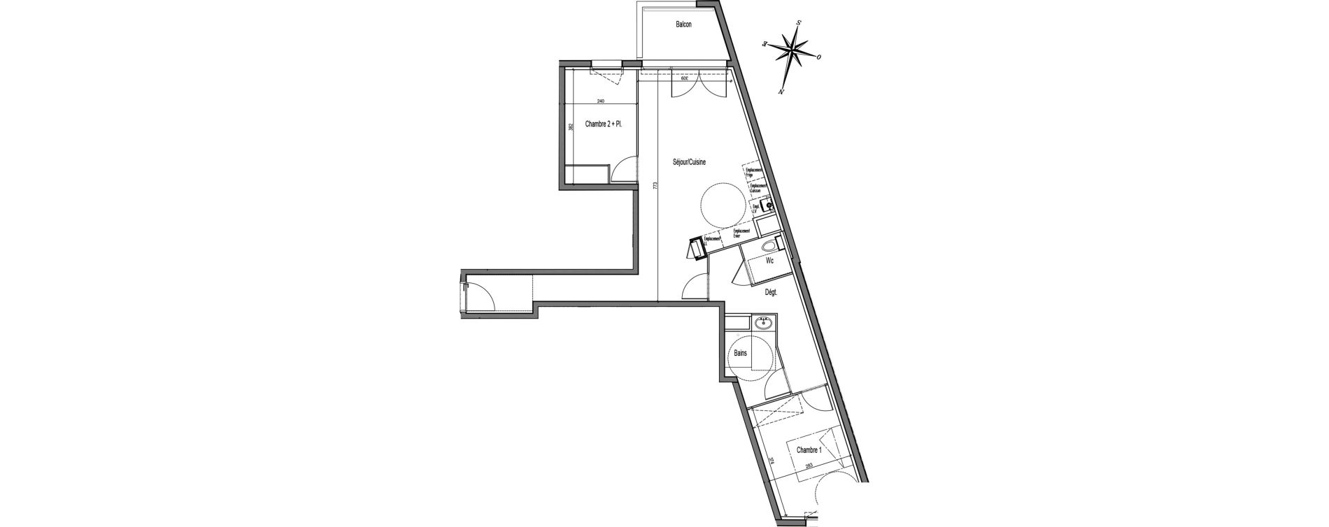 Appartement T3 de 67,56 m2 &agrave; Talence Medoquine