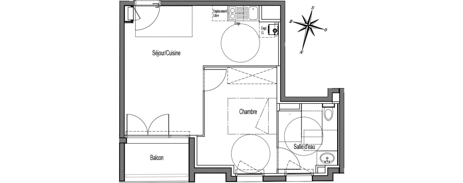 Appartement T2 de 38,92 m2 &agrave; Talence Medoquine