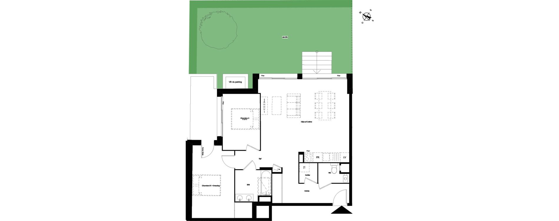 Appartement T3 de 77,25 m2 &agrave; Talence Medoquine