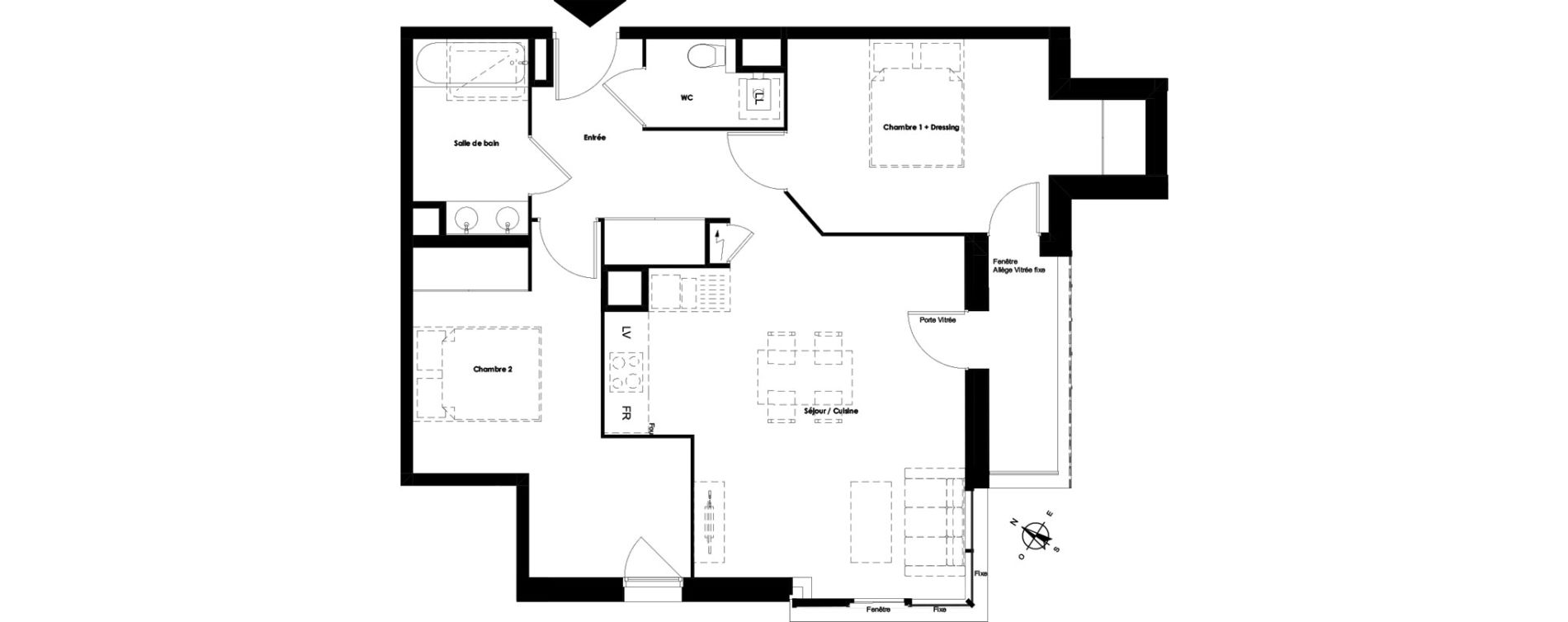 Appartement T3 de 65,72 m2 &agrave; Talence Medoquine