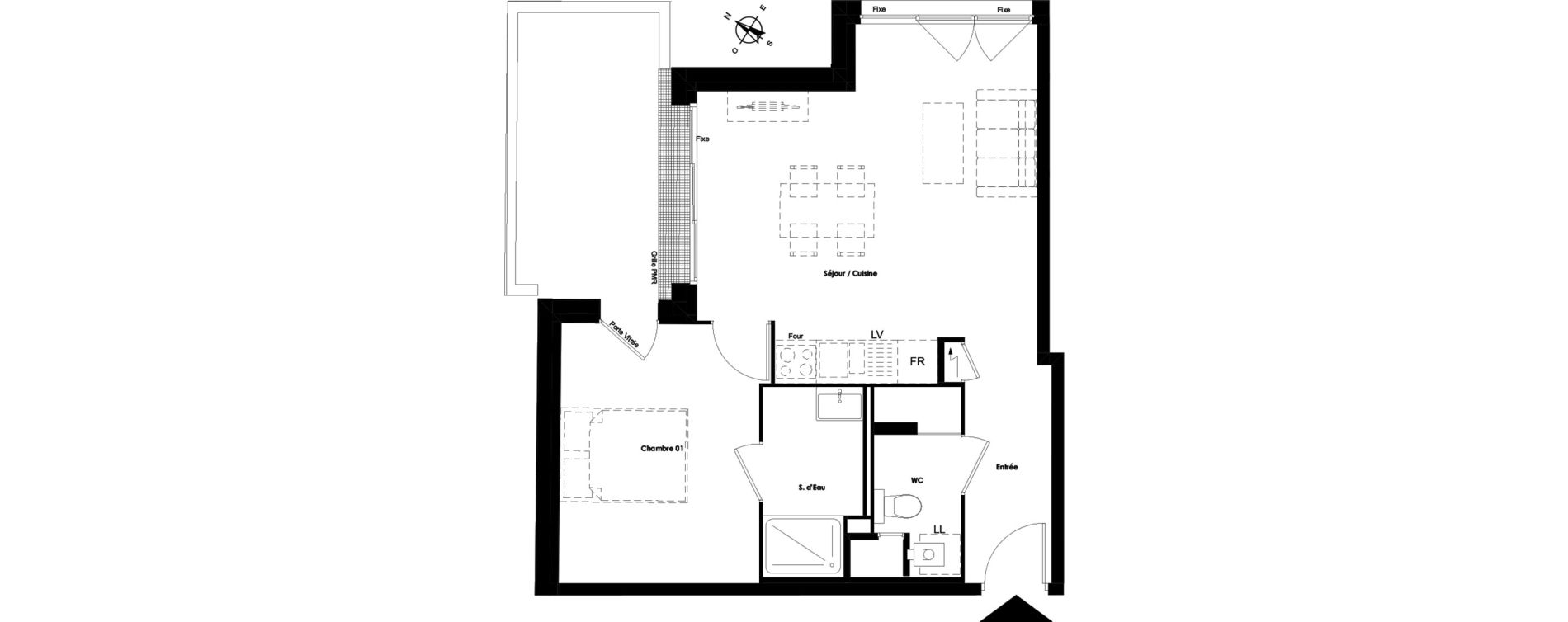 Appartement T2 de 46,33 m2 &agrave; Talence Medoquine