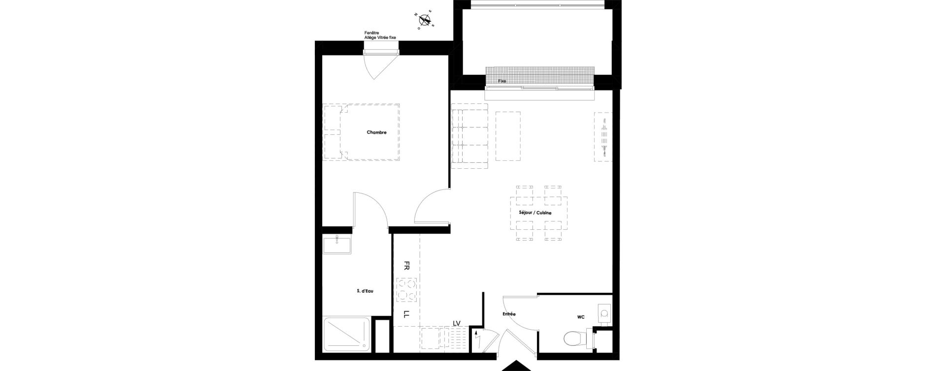 Appartement T2 de 47,00 m2 &agrave; Talence Medoquine
