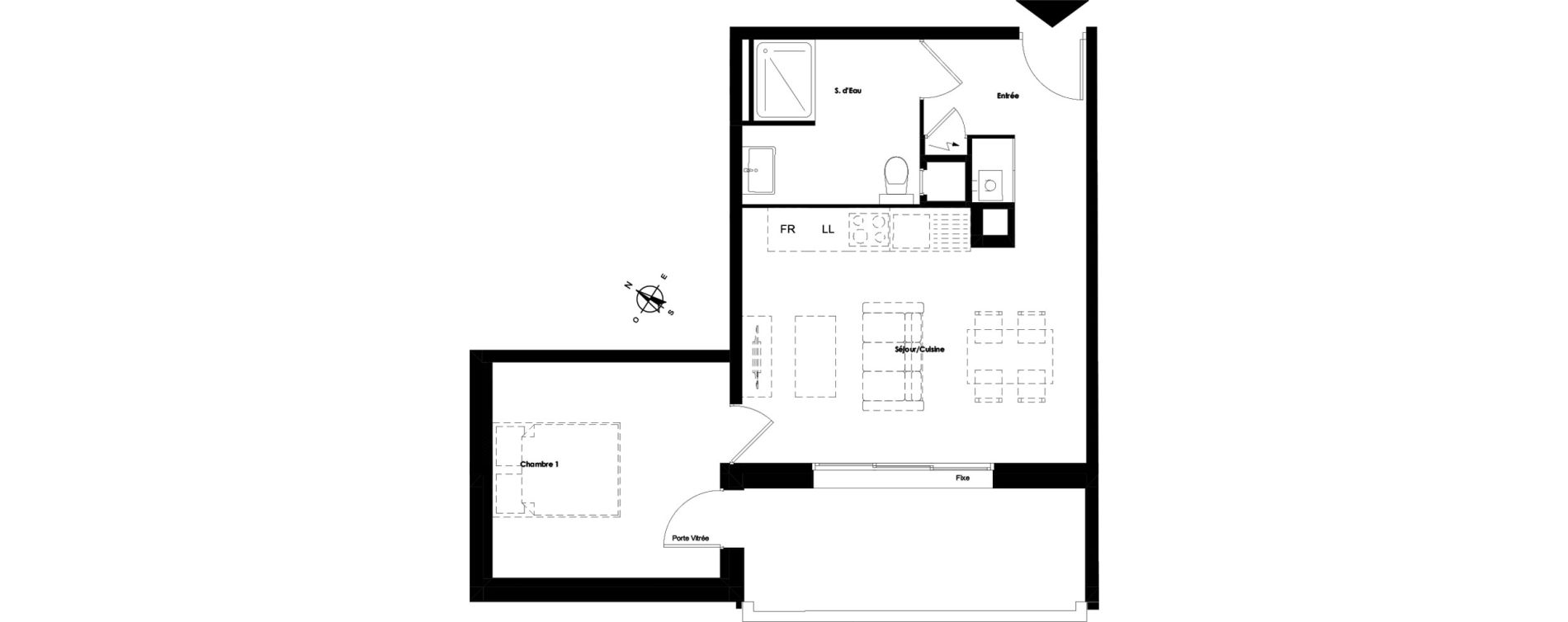 Appartement T2 de 41,48 m2 &agrave; Talence Medoquine