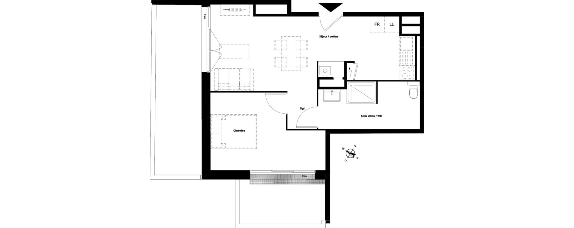 Appartement T2 de 45,91 m2 &agrave; Talence Medoquine