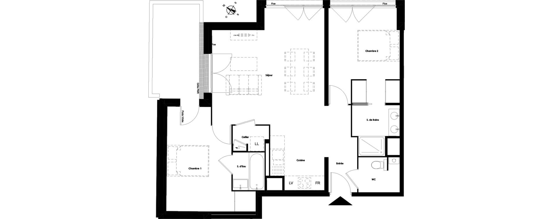 Appartement T3 de 73,85 m2 &agrave; Talence Medoquine