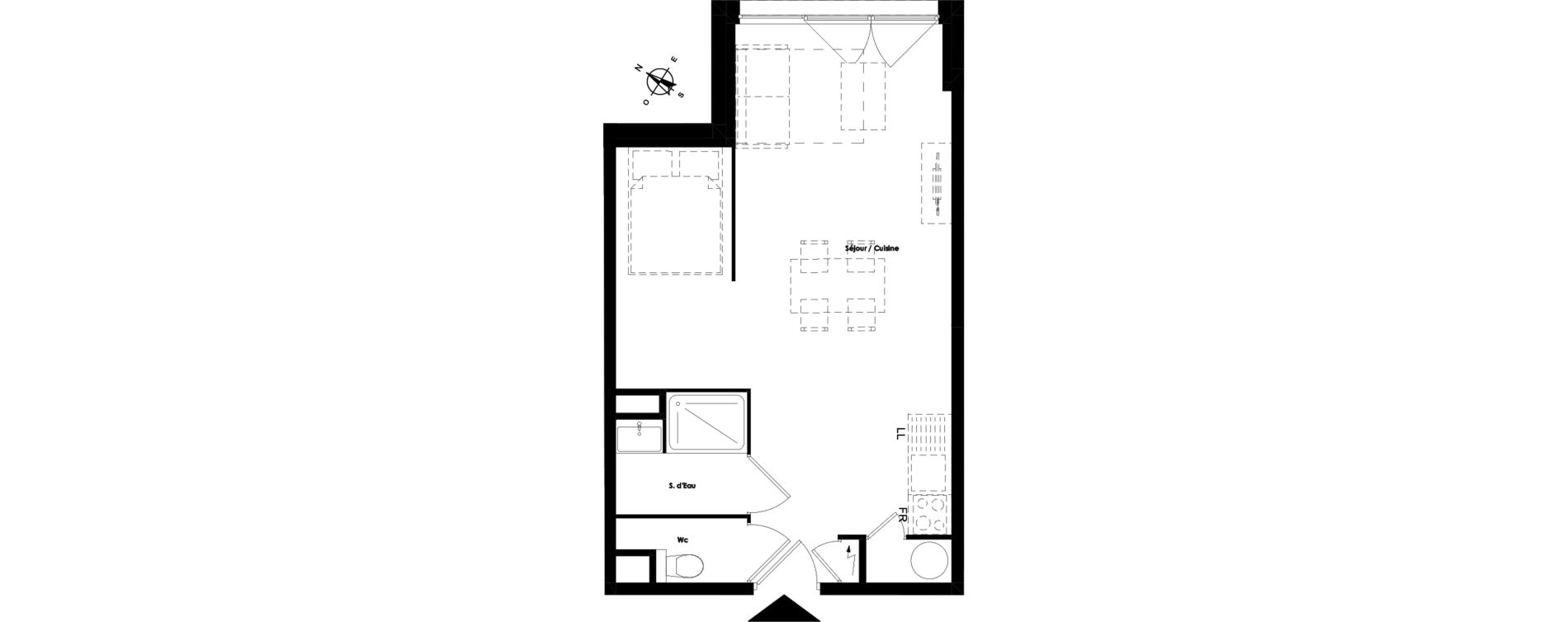 Appartement T1 de 36,95 m2 &agrave; Talence Medoquine